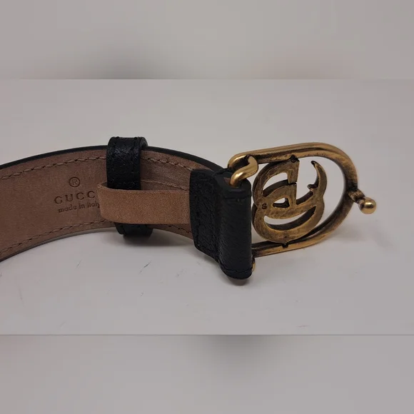 Gucci Marmont Double G Wrap Bracelet Cuff Pebbled Leather Italy Adjustable - Picture 13 of 16